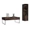 Tuhome Tracy 2 Piece Living Room Set, Corner Bar Cabinet, Coffee Table, Dark Walnut CLIV48 - alternate 3